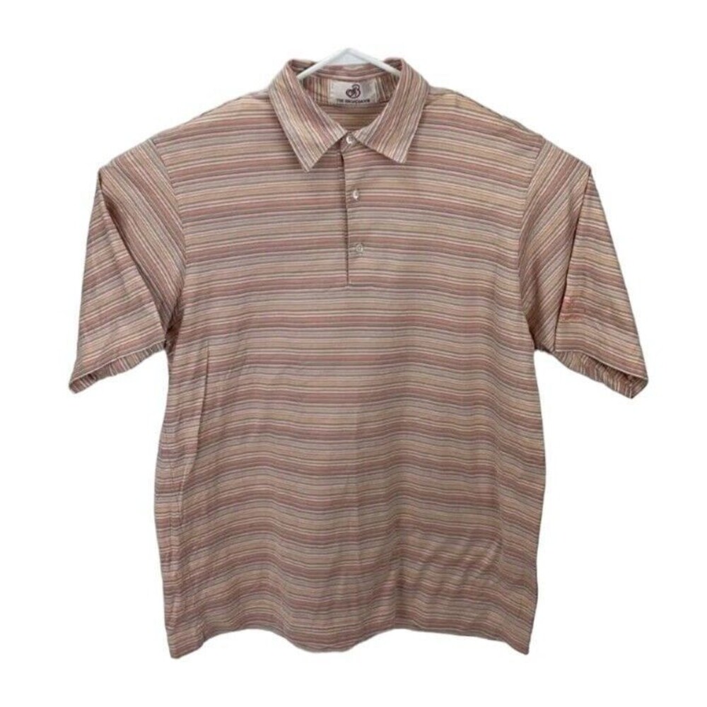 The Broadmoor Short Sleeve Striped Golf Polo Shirt Men's Size Large